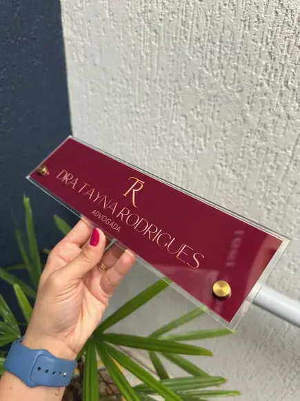 Placa de Identificação de Mesa - Acrílico e Acrílico 30x8