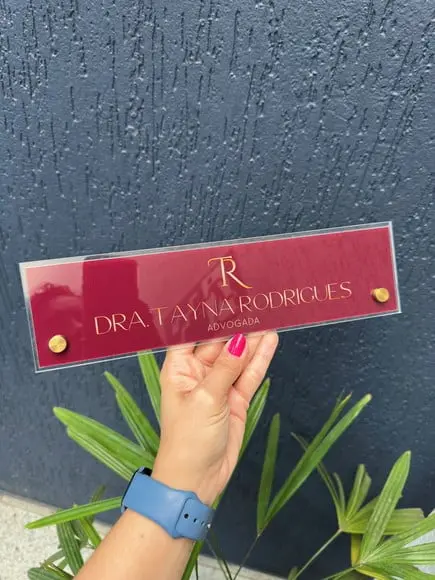 Placa de Identificação de Mesa - Acrílico e Acrílico 30x8
