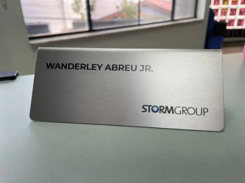 Placa de Identificação de Mesa - Inox 15x6