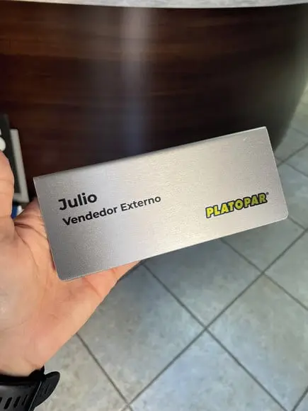 Placa de Identificação de Mesa - Inox 15x6