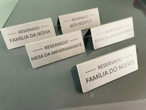 Placa de Identificação de Mesa - Inox 15x6