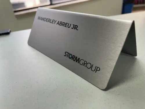 Placa de Identificação de Mesa - Inox 15x6