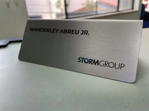 Placa de Identificação de Mesa - Inox 15x6