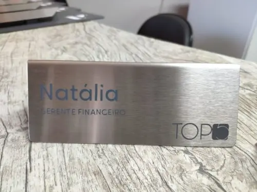 Placa de Identificação de Mesa - Inox 15x6