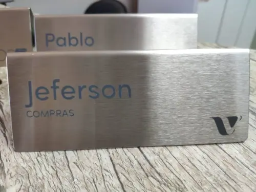 Placa de Identificação de Mesa - Inox 15x6