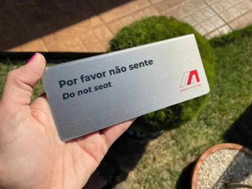 Placa de Identificação de Mesa - Inox 15x6