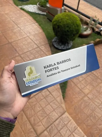 Placa de Identificação de Mesa - Inox e Acrílico 25x8