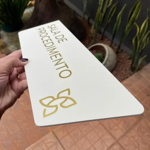Placa de Identificação de Sala - Caulim 33x11,5