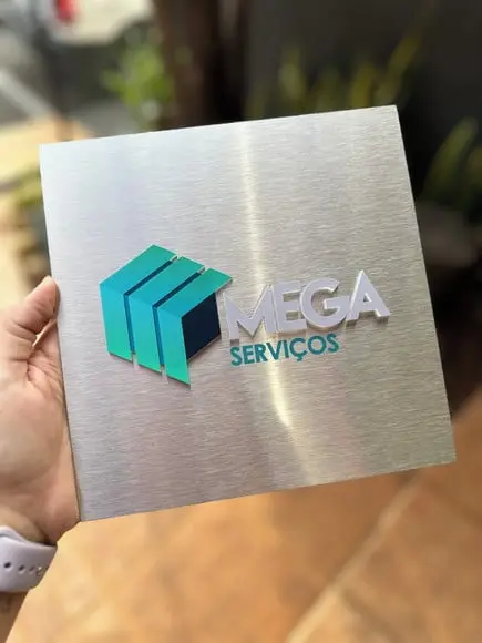 Placa de Identificação de Sala - Inox 19,8x19,8