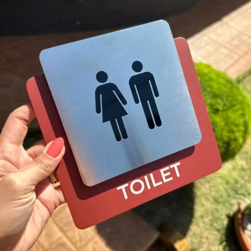 Placa de Identificação de Sala - Modelo Ágata Inox
