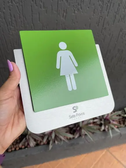 Placa de Identificação de Sala - Modelo Ágata Inox