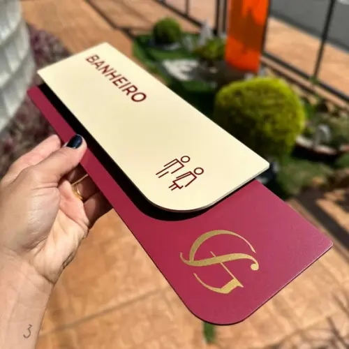 Placa de Identificação de Sala - Modelo Ametista