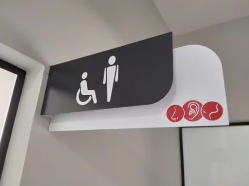 Placa de Identificação de Sala - Modelo Ametista Bandeira