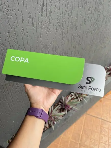 Placa de Identificação de Sala - Modelo Ametista Inox