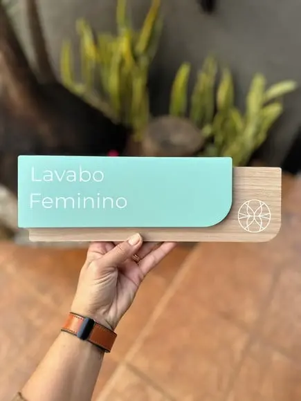 Placa de Identificação de Sala - Modelo Ametista mdf