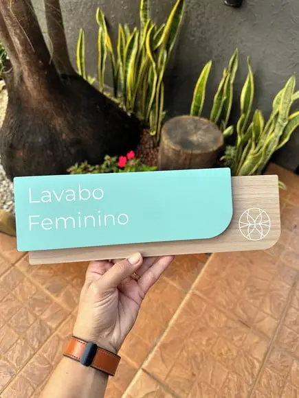 Placa de Identificação de Sala - Modelo Ametista mdf