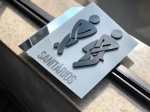 Placa de Identificação de Sala - Modelo Calcita Acrílico