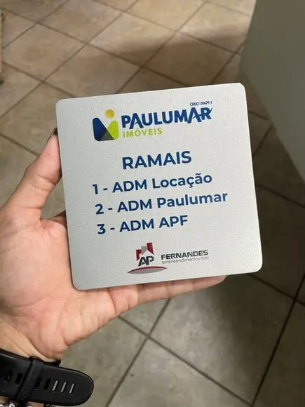 Placa de Identificação de Sala - Modelo Caulim 12x12
