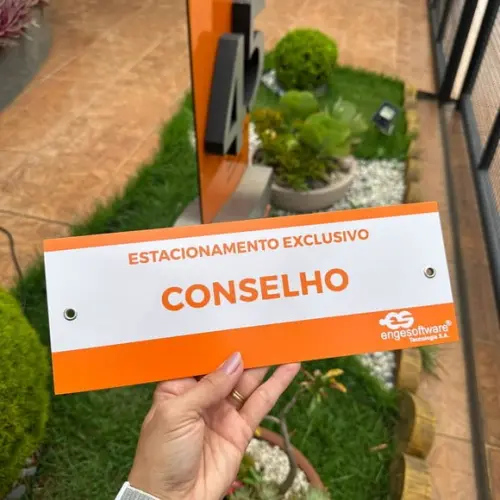 Placa de Identificação de Sala - Modelo Caulim 30x10