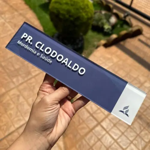 Placa de Identificação de Sala - Modelo Caulim Acrílico