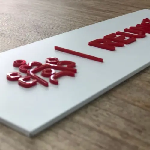 Placa de Identificação de Sala - Modelo Caulim Personalizado