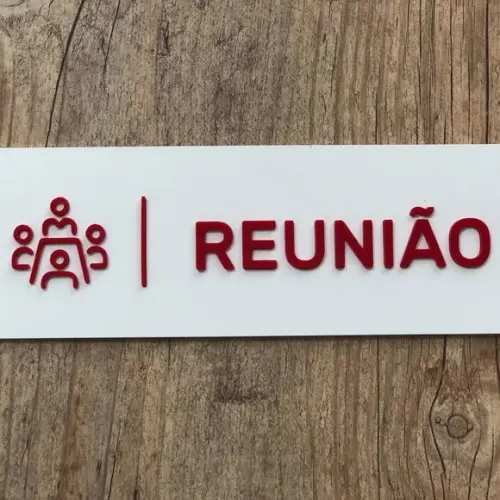 Placa de Identificação de Sala - Modelo Caulim Personalizado