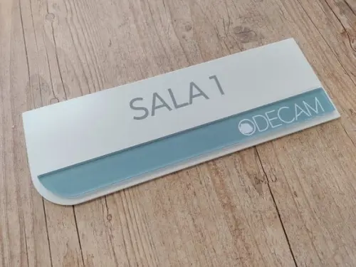 Placa de Identificação de Sala - Modelo Esmeralda