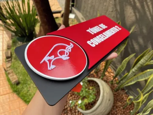 Placa de Identificação de Sala - Modelo Jaspe