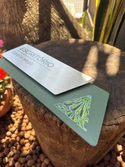 Placa de Identificação de Sala - Modelo Onix Inox