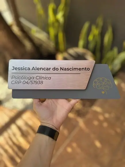 Placa de Identificação de Sala - Modelo Onix Inox