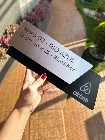 Placa de Identificação de Sala - Modelo Onix Inox