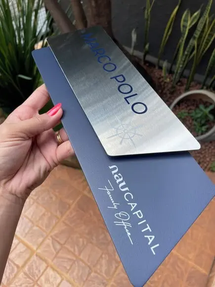 Placa de Identificação de Sala - Modelo Onix Inox