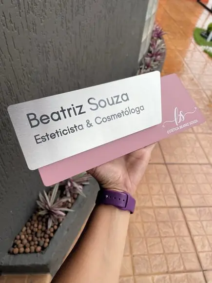 Placa de Identificação de Sala - Modelo Onix Inox