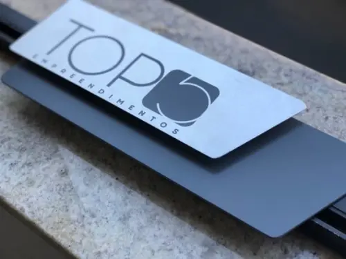 Placa de Identificação de Sala - Modelo Onix Inox