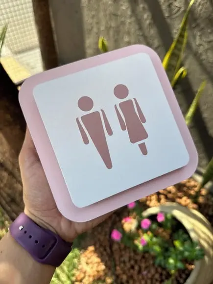 Placa de Identificação de Sala - Modelo Quartzo 14x14