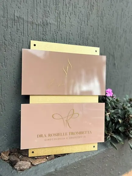 Placa de Identificação de Sala - Modelo Topázio Dupla