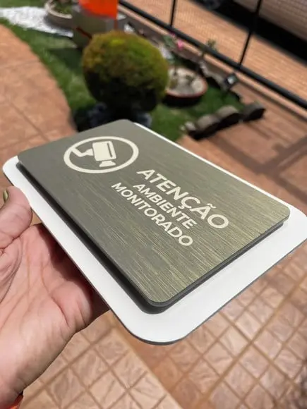 Placa de Identificação de Sala-modelo Quartzo Acrílico 20x13