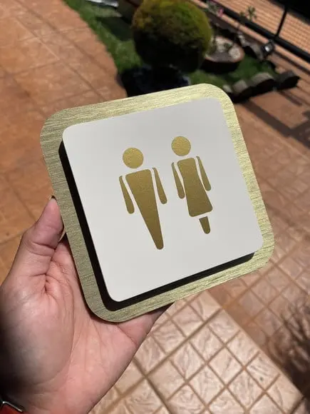 Placa de Identificação de Sala-modelo Quartzo Acrílico 14x14