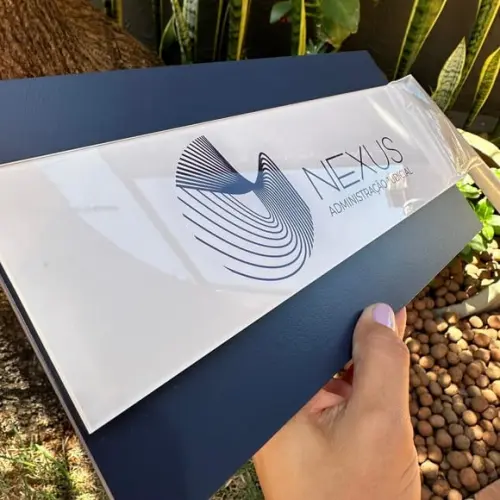 Placa de Identificação de Sala-modelo Topázio Acrílico 30x15