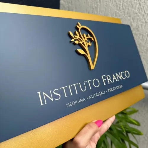 Placa de Identificação de Sala-modelo Topázio Acrílico 42x24
