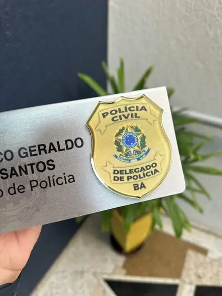Placa de Identificação Delegado - Inox 25x10