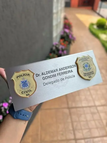 Placa de Identificação Delegado - Inox 25x10