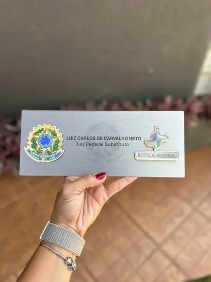 Placa de Identificação Juíz - Inox 25x10