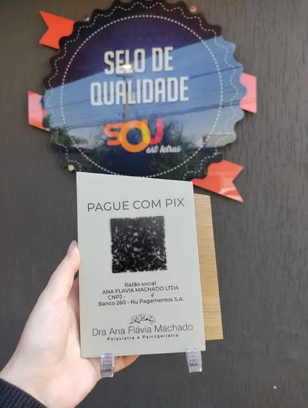 Placa de Pix - Modelo Mini Calcita mdf 6