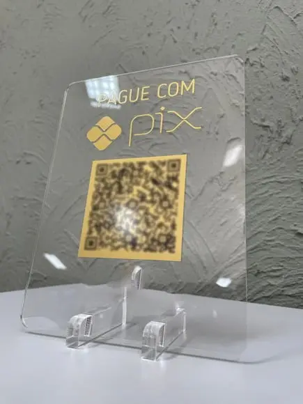 Placa de Pix - Modelo Mini Quartzo Acrílico