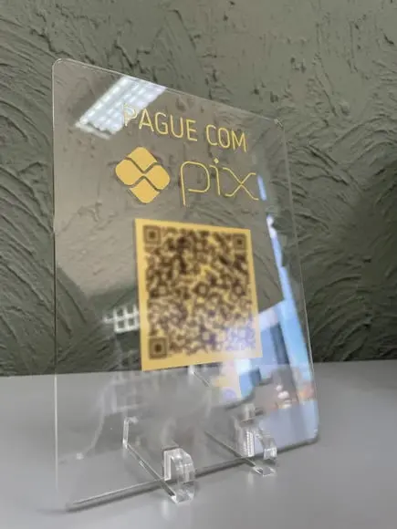 Placa de Pix - Modelo Mini Quartzo Acrílico