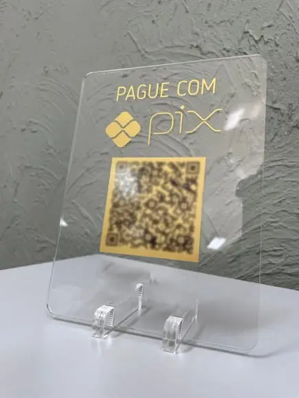 Placa de Pix - Modelo Mini Quartzo Acrílico