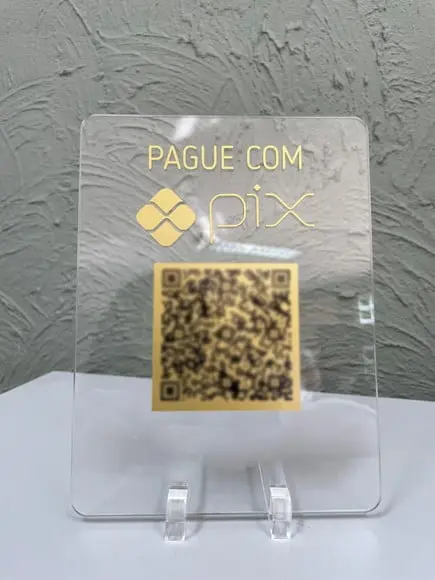 Placa de Pix - Modelo Mini Quartzo Acrílico