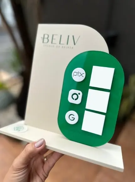 Placa de Pix com Tag Nfc - Personalizada 3 - Beliv