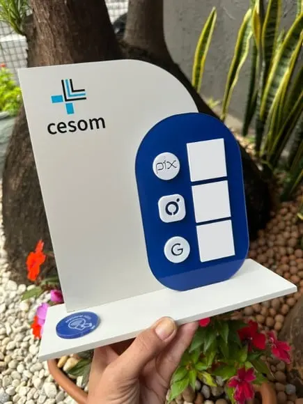 Placa de Pix com Tag Nfc - Personalizada 3 - Cesom